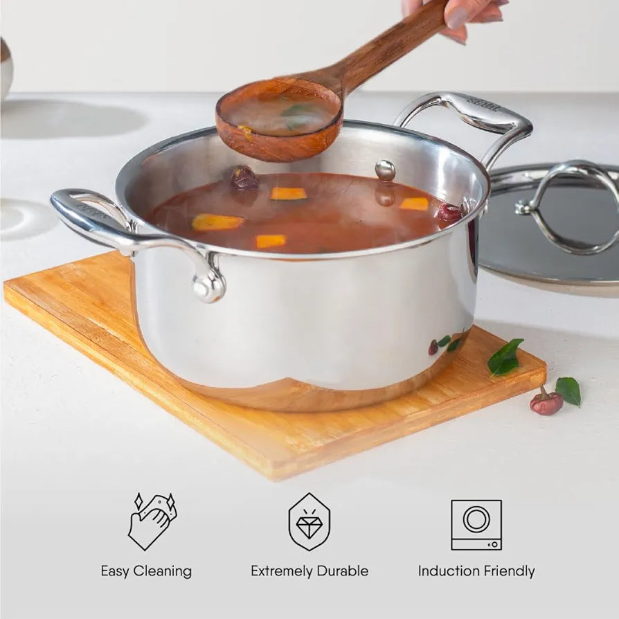 STAHL TRIPLY 24CM BRIYANI POT+LID 4124 STAHL TRIPLY 24CM BRIYANI POT+LID 4124